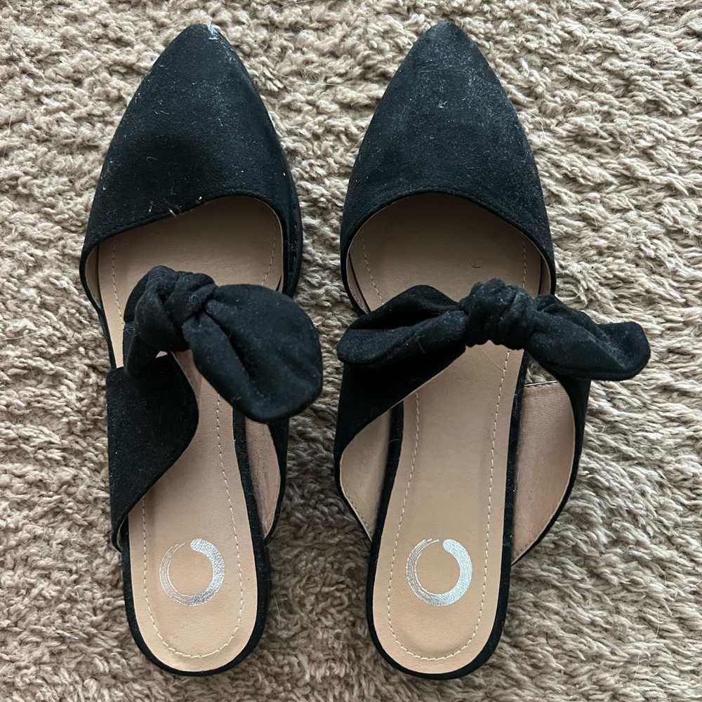 Elegant Black Bow Women's Shoes